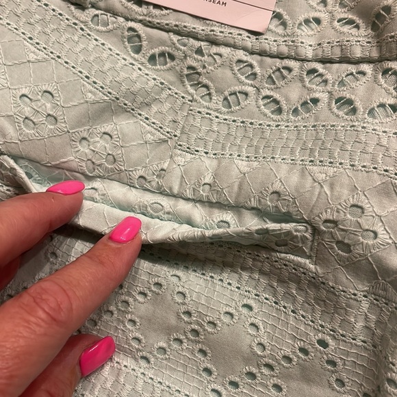 NWT ANNE TAYLOR LOFT The Riviera Shorts eyelet lace mint green size 4 - Picture 7 of 11